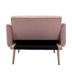 Chaise longue capitonnée rose 62.2 avec pieds en fer