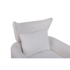 Fauteuil pivotant 360° accent blanc 29.9" avec base en fer