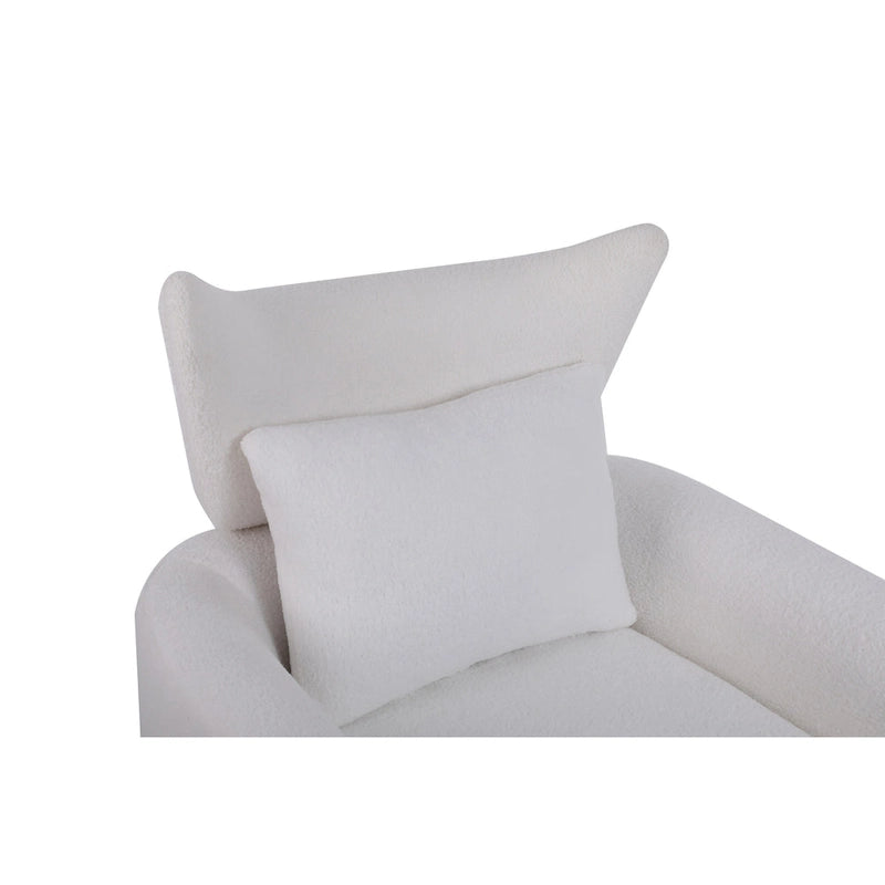 Fauteuil pivotant 360° accent blanc 29.9" avec base en fer