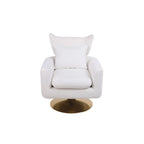 Fauteuil pivotant 360° accent blanc 29.9" avec base en fer