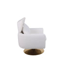 Fauteuil pivotant 360° accent blanc 29.9" avec base en fer