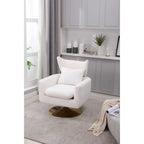 Fauteuil pivotant 360° accent blanc 29.9" avec base en fer