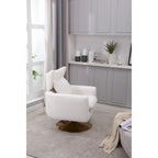 Fauteuil pivotant 360° accent blanc 29.9" avec base en fer
