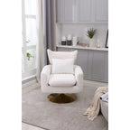 Fauteuil pivotant 360° accent blanc 29.9" avec base en fer