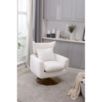 Fauteuil pivotant 360° accent blanc 29.9" avec base en fer