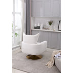 Fauteuil pivotant 360° accent blanc 29.9" avec base en fer