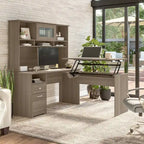 Bureau informatique de 60 W avec tiroirs et rangement