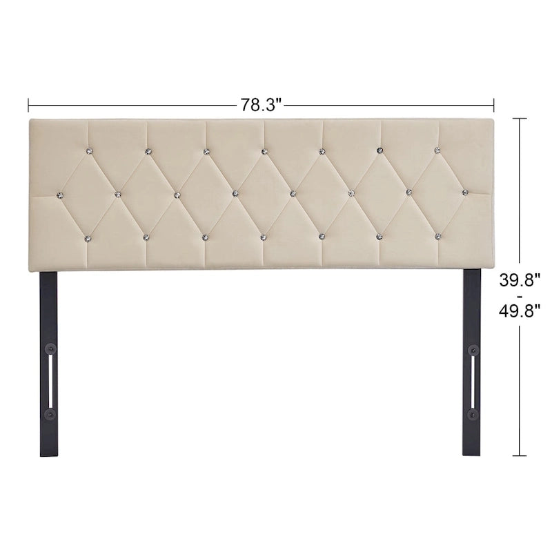 Tête de lit rembourrée capitonnée réglable Queen King