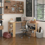 Modern L Shaped Computer Office Desk with Adjustable Support and Ample Storage Cell for Home Office or Small Spaces