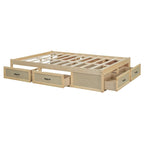 Lit plateforme double avec 6 tiroirs de rangement