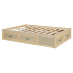 Lit plateforme double avec 6 tiroirs de rangement