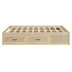 Lit plateforme double avec 6 tiroirs de rangement