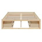 Lit plateforme double avec 6 tiroirs de rangement