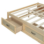 Lit plateforme double avec 6 tiroirs de rangement