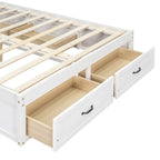 Lit plateforme double avec 6 tiroirs de rangement