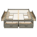 Lit plateforme double avec 6 tiroirs de rangement