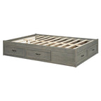 Lit plateforme double avec 6 tiroirs de rangement