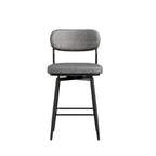 Tabouret de bar à hauteur de comptoir pivotant à 360°, en cuir, avec base en fer