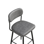 Tabouret de bar à hauteur de comptoir pivotant à 360°, en cuir, avec base en fer