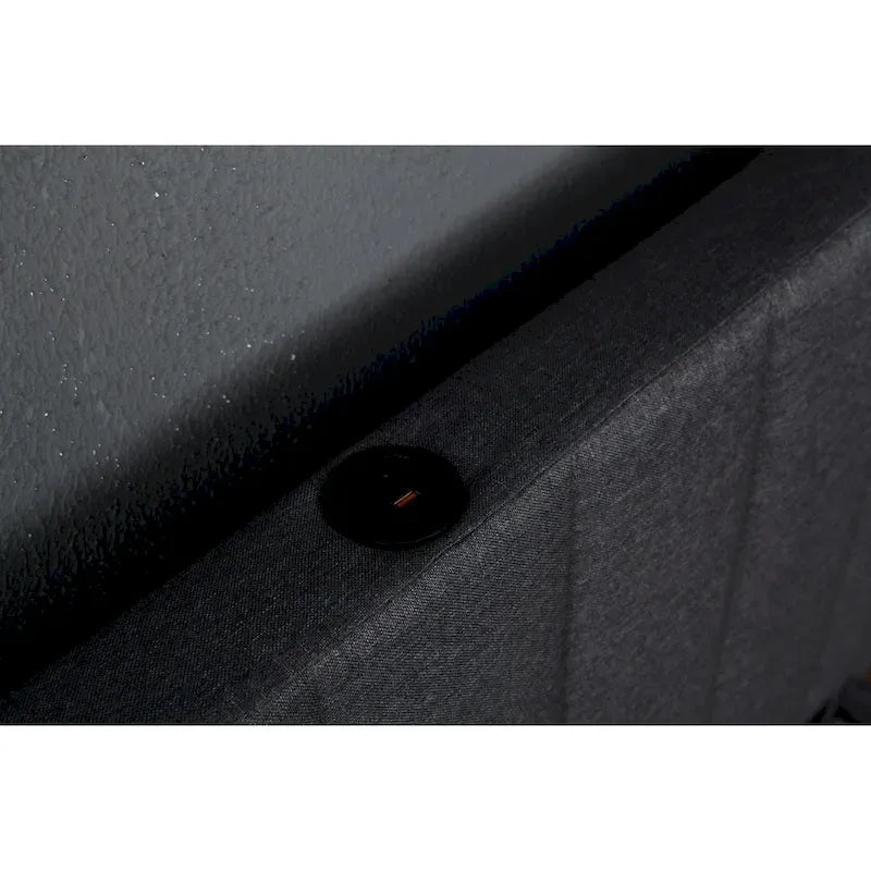 Lit double rembourré avec tiroirs de rangement et ports USB