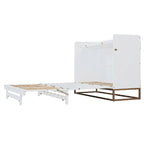 Lit escamotable Queen avec meuble de rangement, multifonctionnel, capacité de 180 kg