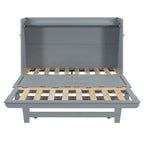 Lit escamotable Queen avec meuble de rangement, multifonctionnel, capacité de 180 kg