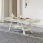 Table de salle à manger rectangulaire extensible en bois massif avec banc