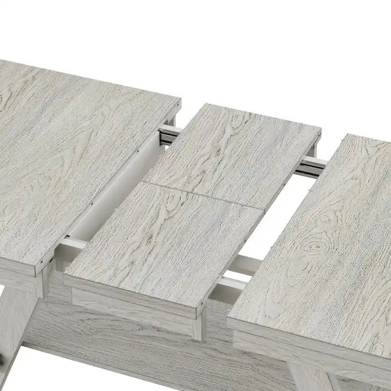 Table de salle à manger rectangulaire extensible en bois massif avec banc