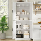 Armoire de cuisine autoportante, meuble de rangement avec portes et étagères
