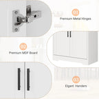 Armoire de cuisine autoportante, meuble de rangement avec portes et étagères