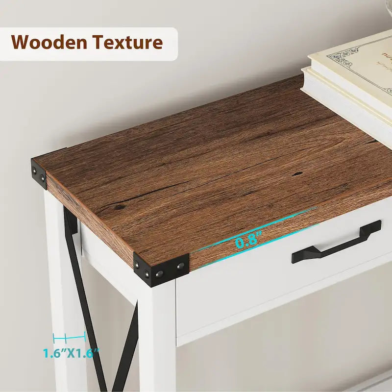 Console de ferme avec 2 tiroirs