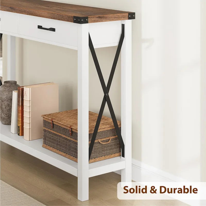 Console de ferme avec 2 tiroirs
