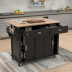 Chariot de cuisine avec plan de travail rabattable en bois d'hévéa (tabouret non inclus)