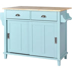 Chariot de cuisine avec plan de travail rabattable en bois d'hévéa (tabouret non inclus)