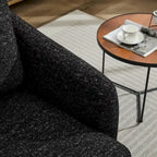 Fauteuil pivotant en chenille noir et gris de 80 cm