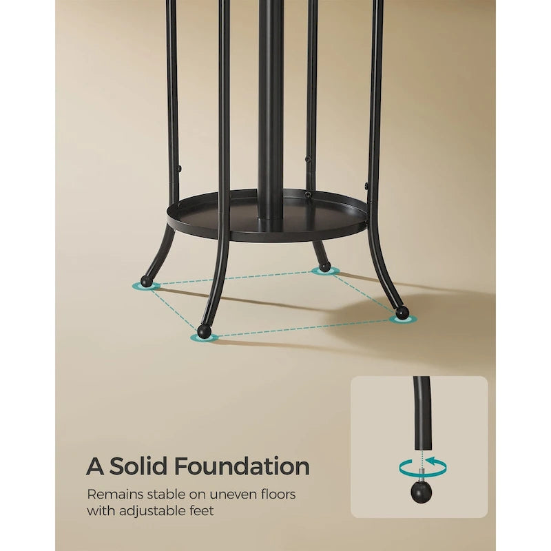 Porte-manteau sur pied moderne avec cadre en métal et porte-parapluie pour la maison et le bureau - 39,9 P x 39,9 L x 175 H cm