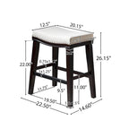 Tabouret de comptoir contemporain rembourré en forme de selle avec garniture cloutée