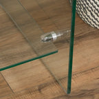 Meuble TV console avec étagère en verre