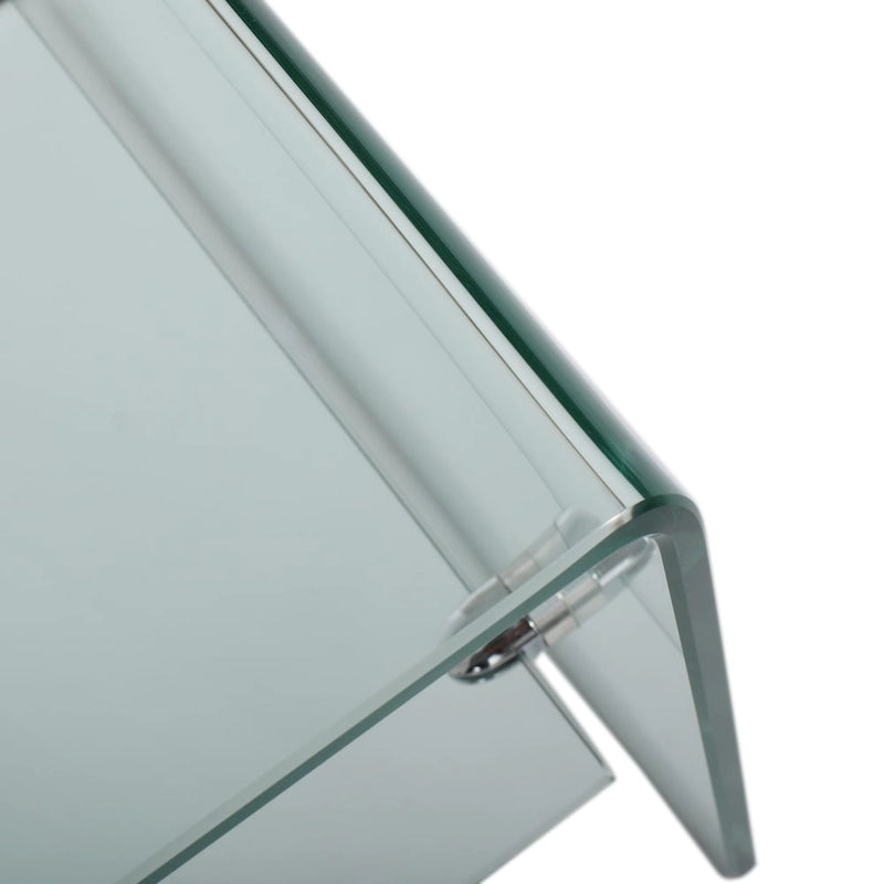 Meuble TV console avec étagère en verre
