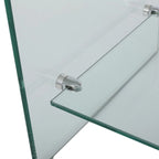 Meuble TV console avec étagère en verre