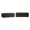 Pouffe rectangulaire capitonné sur roulettes