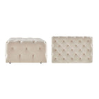 Pouffe rectangulaire capitonné sur roulettes