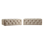 Pouffe rectangulaire capitonné sur roulettes