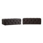 Pouffe rectangulaire capitonné sur roulettes