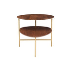 Table basse ovale à deux niveaux de style milieu de siècle