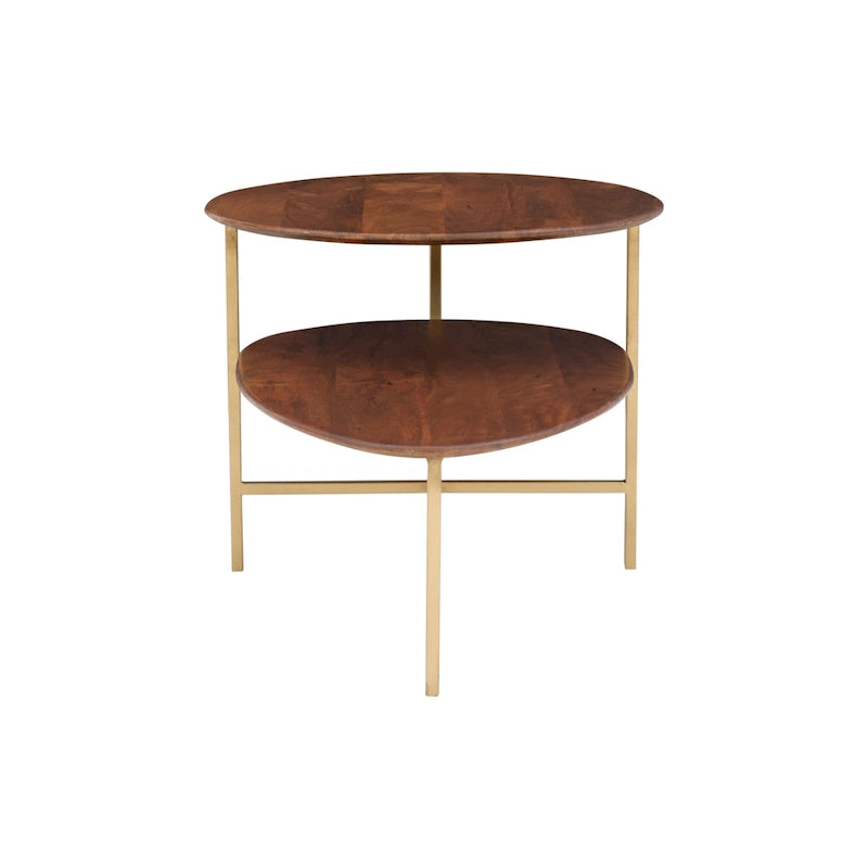 Table basse ovale à deux niveaux de style milieu de siècle