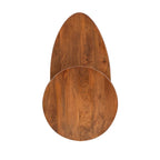 Table basse ovale à deux niveaux de style milieu de siècle
