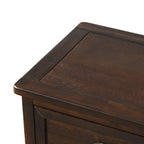 Meuble de rangement 2 tiroirs en bois avec 4 paniers en rotin, 28 po