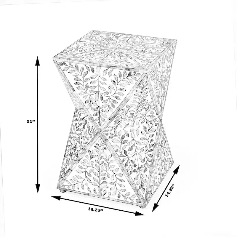 Table d'appoint en marqueterie d'os