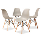 Chaise de salle à manger moderne contemporaine en plastique et bois